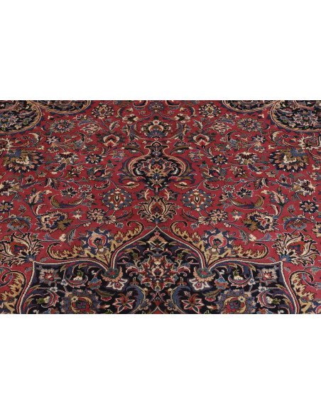 Hand Made Rug Mashad Persia 400x490 Red Dark Bl