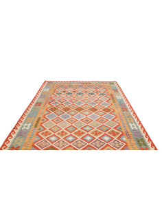 Rug Kilim Afghanistan maroon brown 205x298 2