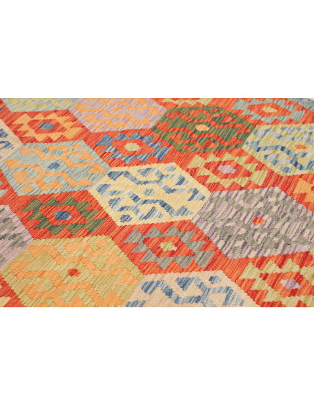 Rug Kilim Afghanistan maroon grey 208x301