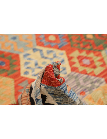 Rug Kilim Afghanistan maroon grey 208x301