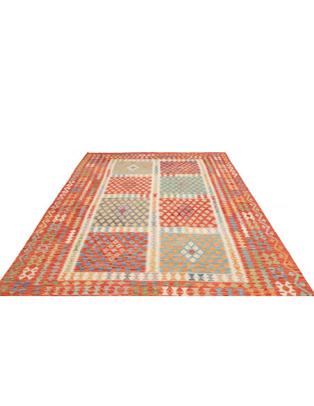 Rug Kilim Afghanistan maroon 208x298