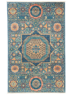 Tappeto Mamlouk Pakistan 82x125 Blu Petrolio Ar