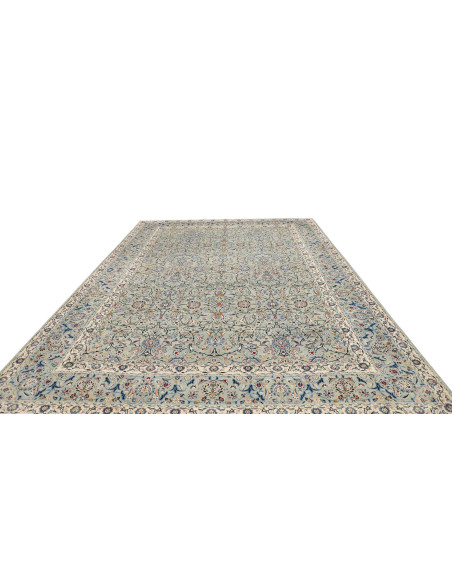 Hand Made Rug Kashan Persia 295x394 Light Blue