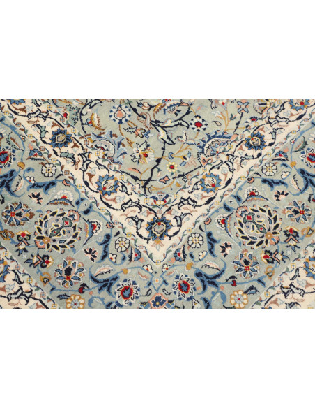 Hand Made Rug Kashan Persia 295x394 Light Blue