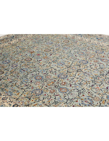 Hand Made Rug Kashan Persia 295x394 Light Blue