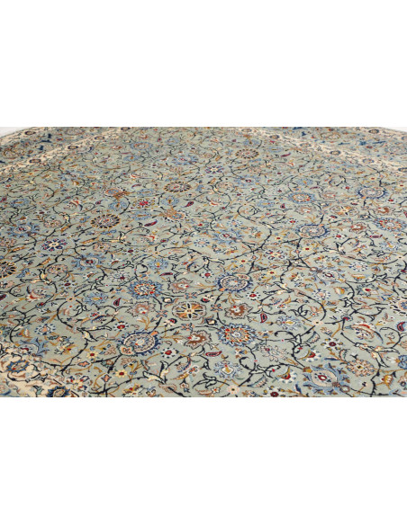 Hand Made Rug Kashan Persia 295x394 Light Blue