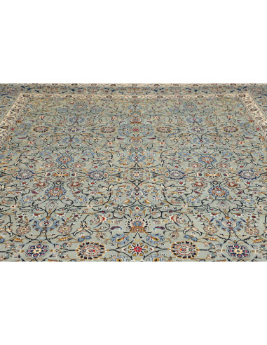 Hand Made Rug Kashan Persia 295x394 Light Blue