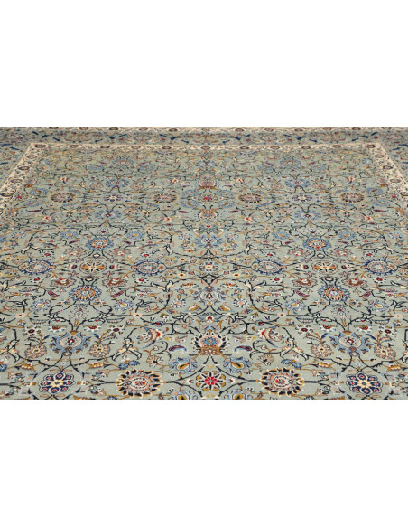 Hand Made Rug Kashan Persia 295x394 Light Blue