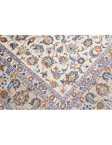 Hand Made Rug Kashan Persia 213x310 Cream Blue