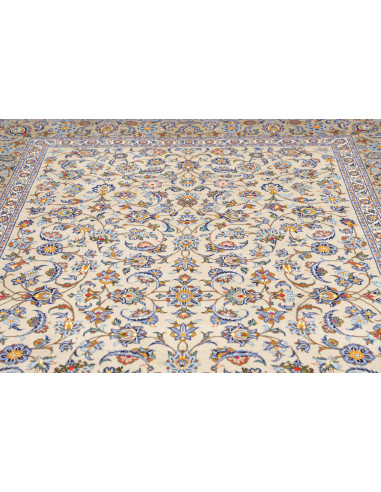 Hand Made Rug Kashan Persia 213x310 Cream Blue