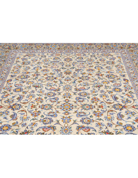 Hand Made Rug Kashan Persia 213x310 Cream Blue