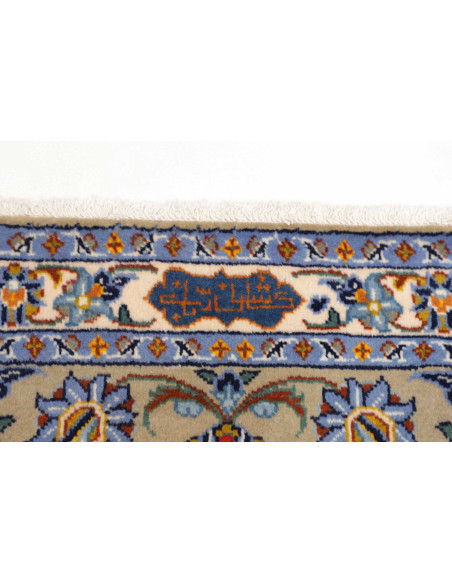 Hand Made Rug Kashan Persia 213x310 Cream Blue