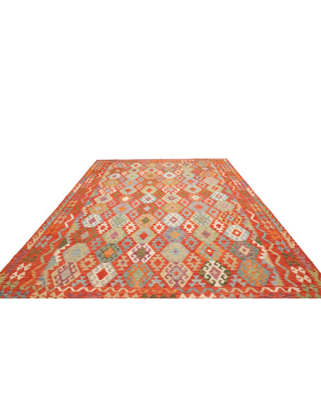 Tappeto Kilim Afghanistan rosso marrone 280x352