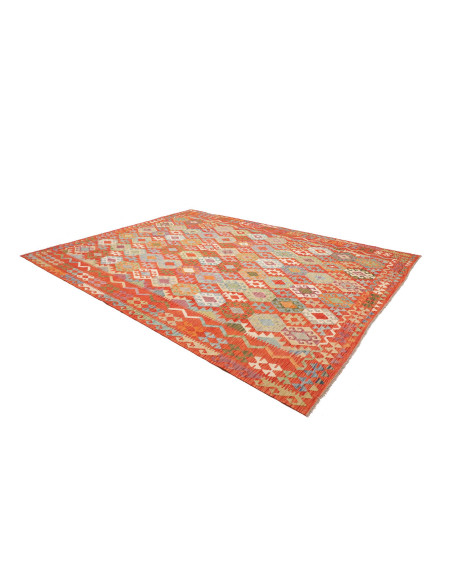 Tappeto Kilim Afghanistan rosso marrone 280x352