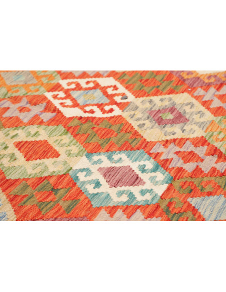Tappeto Kilim Afghanistan rosso marrone 280x352