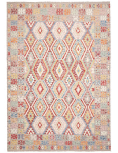 Rug Kilim Afghanistan 198x296 Grey Beige Red Bl