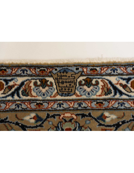 Hand Made Rug Kashan Persia 306x406 Cream Blue