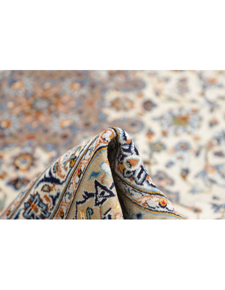 Hand Made Rug Kashan Persia 306x406 Cream Blue