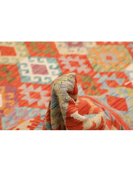 Tappeto Kilim Afghanistan rosso marrone 280x352