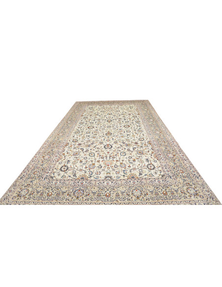 Hand Made Rug Kashan Persia 253x415 Cream Blue