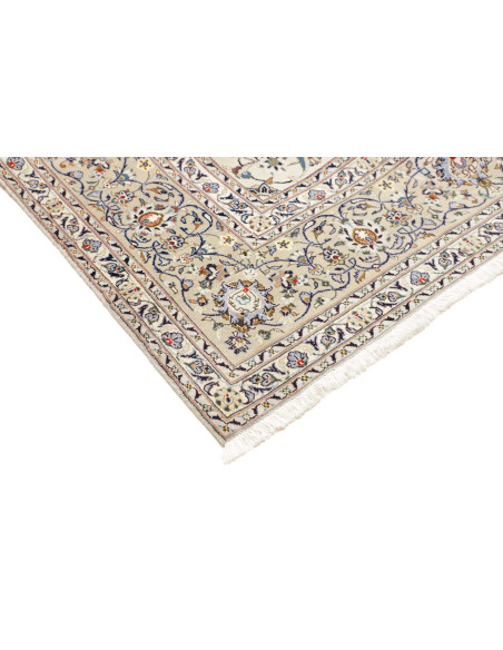 Hand Made Rug Kashan Persia 253x415 Cream Blue