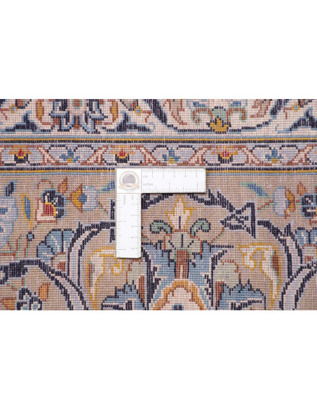 Hand Made Rug Kashan Persia 253x415 Cream Blue