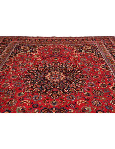Hand Made Rug Mashad Persia 297x395 Red Dark Bl