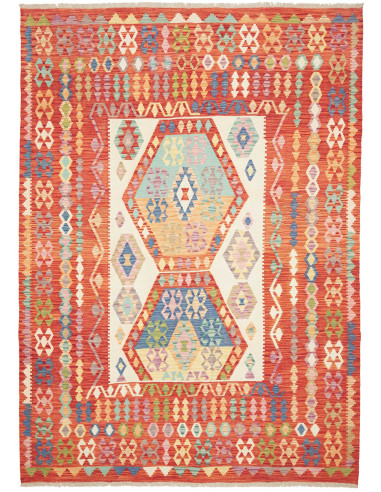 Rug Kilim Afghanistan 211x290 Red Orange Multic