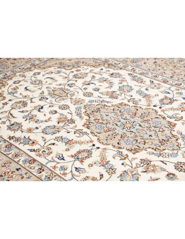 Hand Made Rug Kashan Persia 198x294 Cream Ivory
