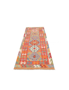 Rug Kilim Afghanistan maroon white 82x245 2