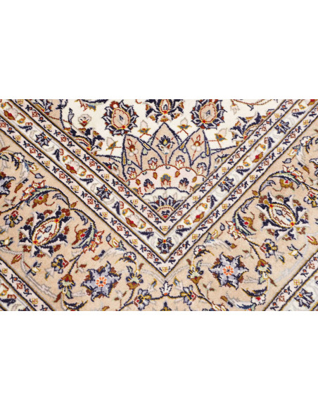 Hand Made Rug Kashan Persia 198x292 Cream Ivory