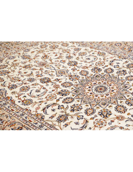 Hand Made Rug Kashan Persia 198x292 Cream Ivory