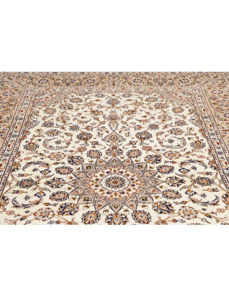 Hand Made Rug Kashan Persia 198x292 Cream Ivory