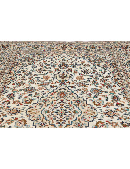 Hand Made Rug Kashan Persia 198x304 Cream Blue