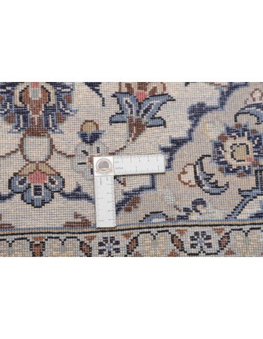 Hand Made Rug Kashan Persia 100x150 Cream Blue