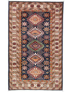 Rug Kazak Fine Pakistan 94x150 Deep Blue Ivory