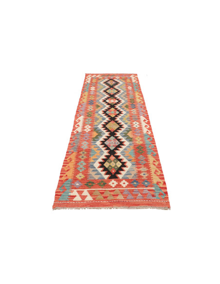 Rug Kilim Afghanistan maroon grey 79x243
