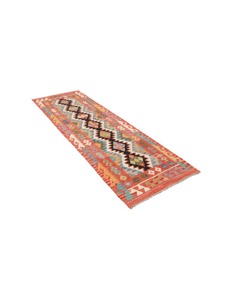 Rug Kilim Afghanistan maroon grey 79x243