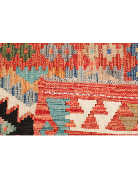 Rug Kilim Afghanistan maroon grey 79x243