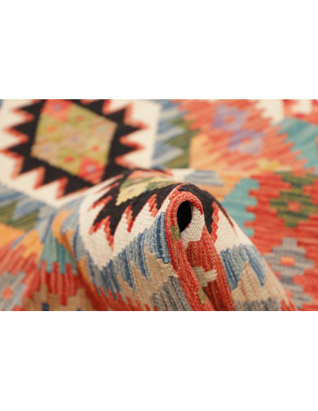 Rug Kilim Afghanistan maroon grey 79x243