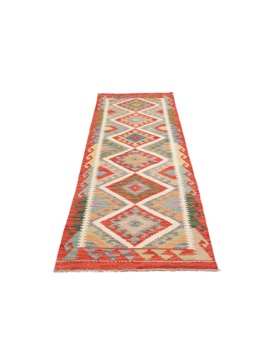 Rug Kilim Afghanistan maroon white 81x243