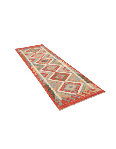 Rug Kilim Afghanistan maroon white 81x243