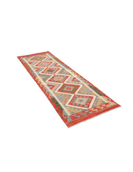 Rug Kilim Afghanistan maroon white 81x243