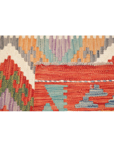 Rug Kilim Afghanistan maroon white 81x243