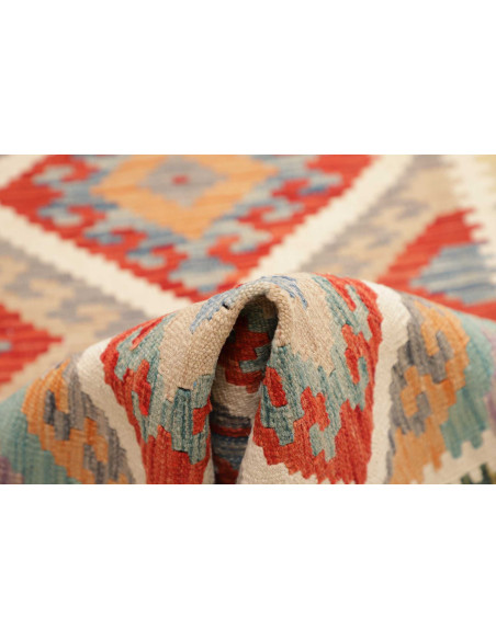 Rug Kilim Afghanistan maroon white 81x243