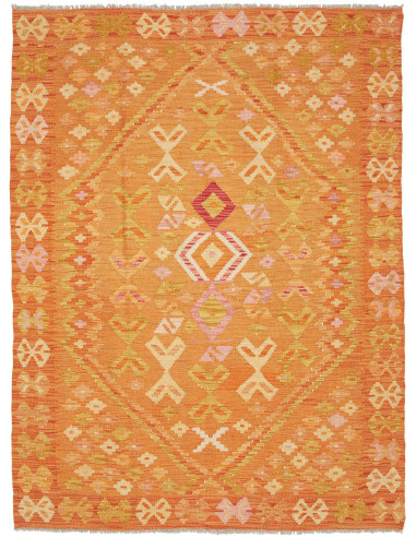 Rug Kilim Afghanistan 135x180 Orange Yellow Cre