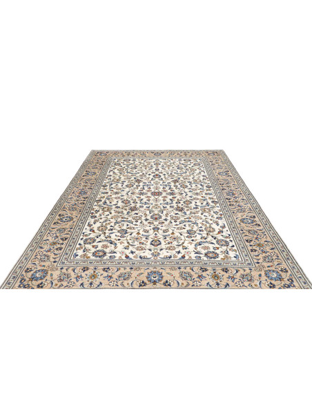 Hand Made Rug Kashan Persia 200x285 Cream White