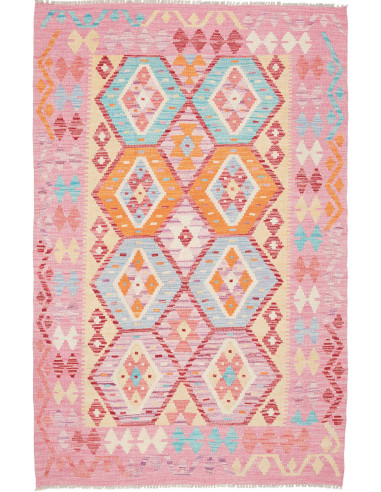 Rug Kilim Afghanistan 121x184 Pink Sky Blue Ora
