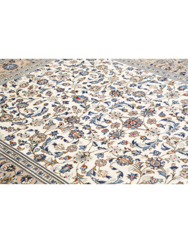 Hand Made Rug Kashan Persia 200x285 Cream White