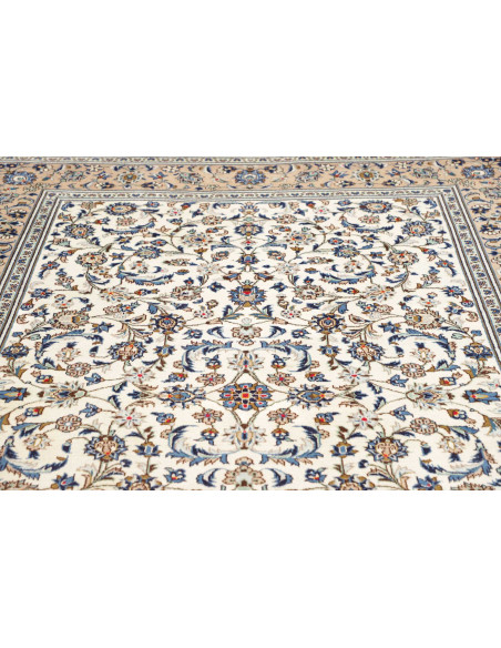 Hand Made Rug Kashan Persia 200x285 Cream White